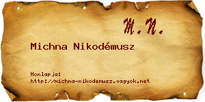 Michna Nikodémusz névjegykártya